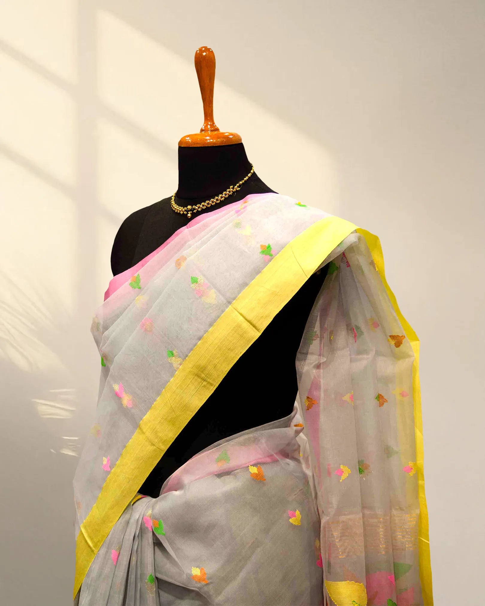 Silver white saree