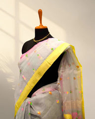Silver white saree