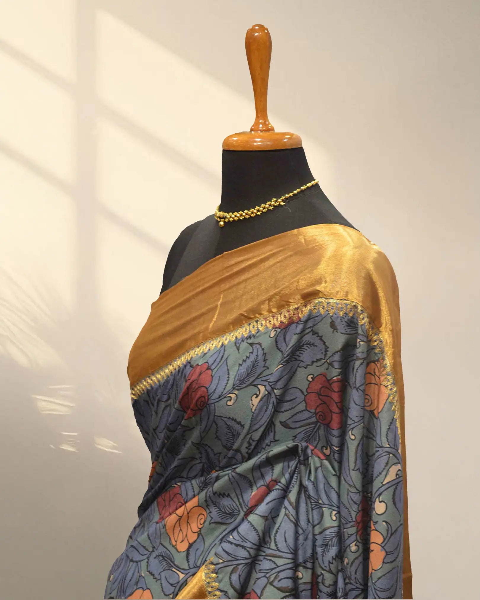 Blue Tusser Saree