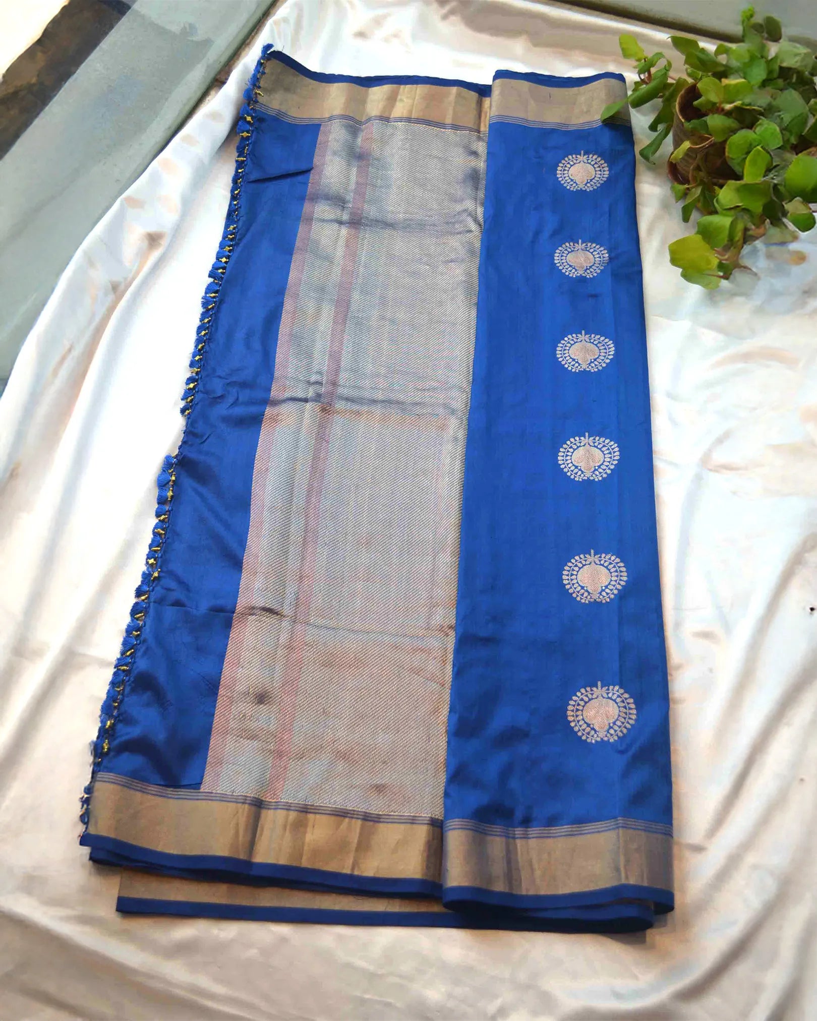 Blue pure kanchi saree