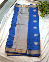 Blue pure kanchi saree