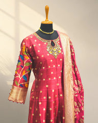 Raw Silk Long Gown