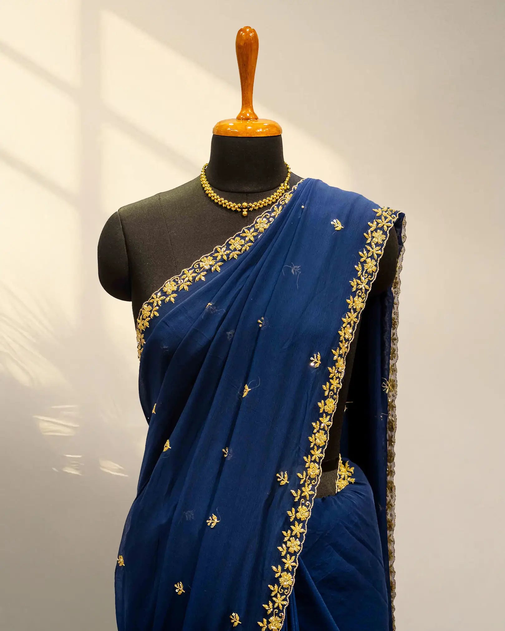 Blue Georgette saree