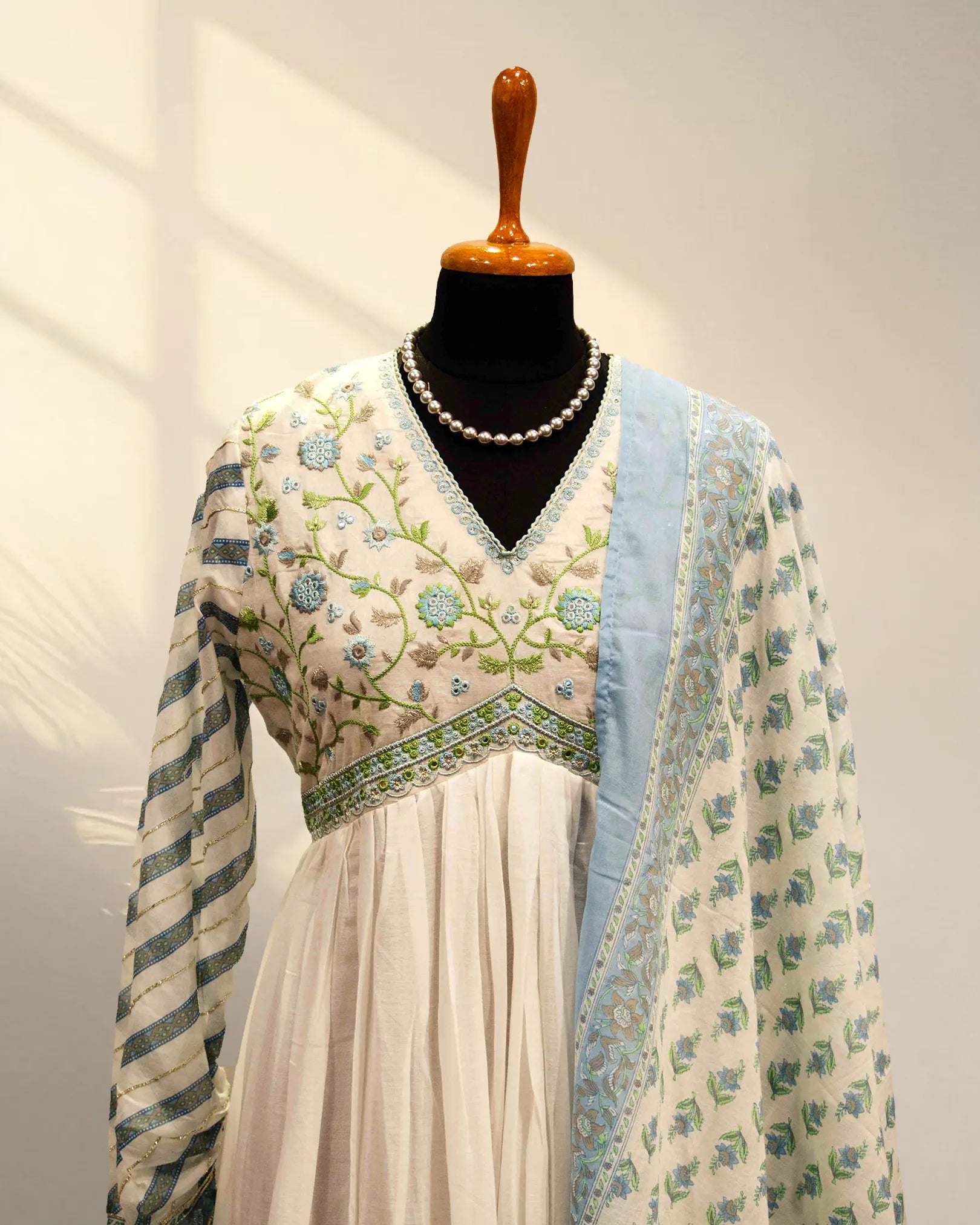 White Long one piece kurti