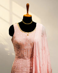 Georgette Pink Long Gown