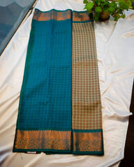 Green semi kanchi silk saree