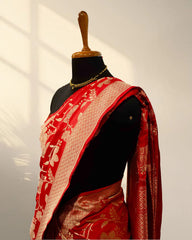 Red Banarasi saree