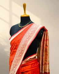 Red Banarasi saree