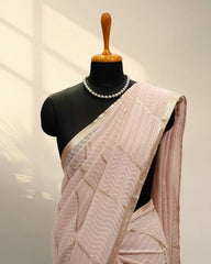 Pastel pink Georgette Saree