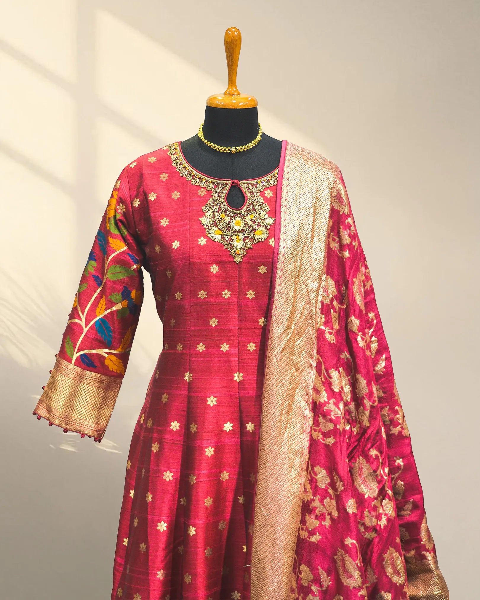 Raw Silk Long Gown