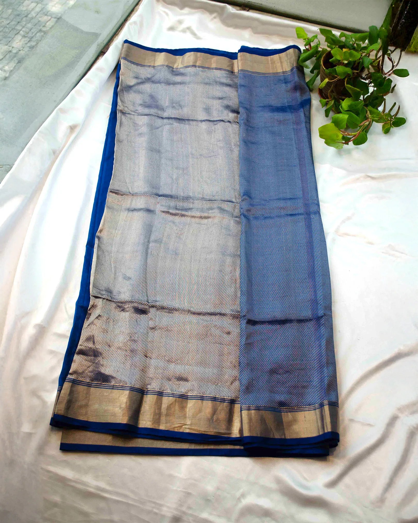 Blue pure kanchi saree