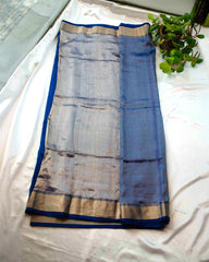 Blue pure kanchi saree