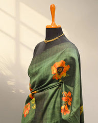 Green tusser Saree