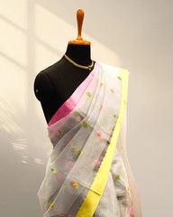 Silver white saree