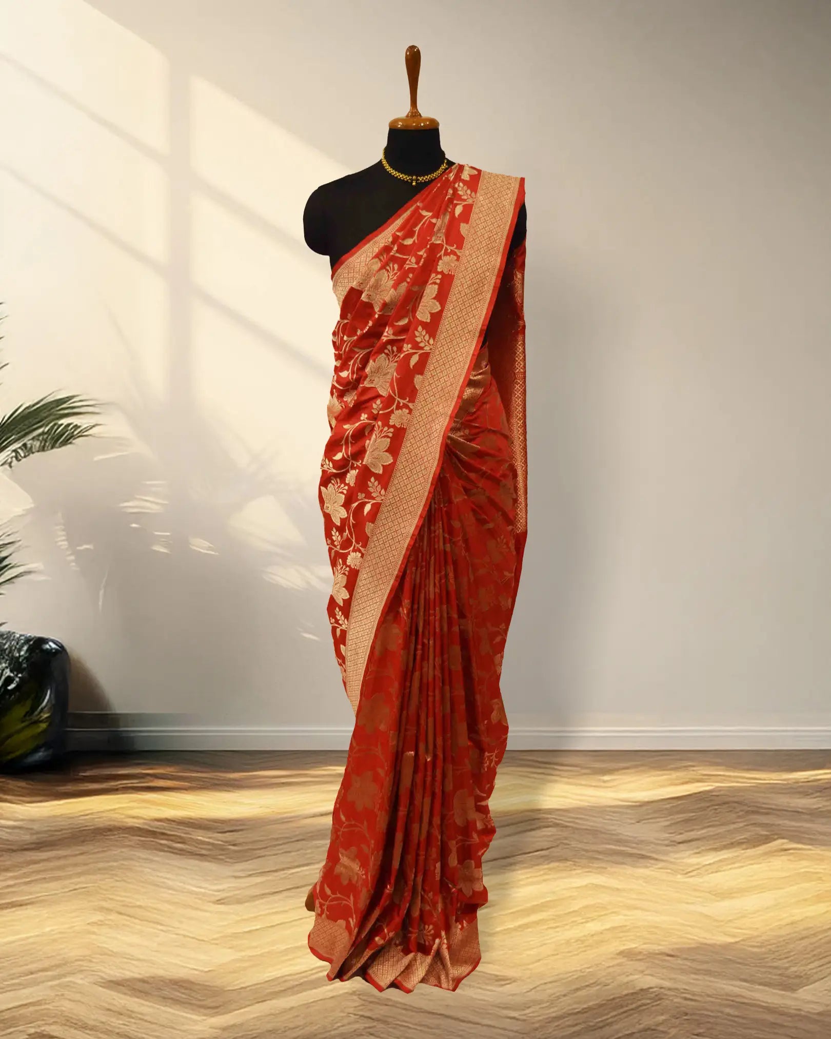 Red Banarasi saree