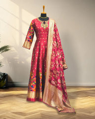 Raw Silk Long Gown