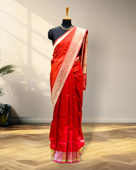 Red Banarasi saree