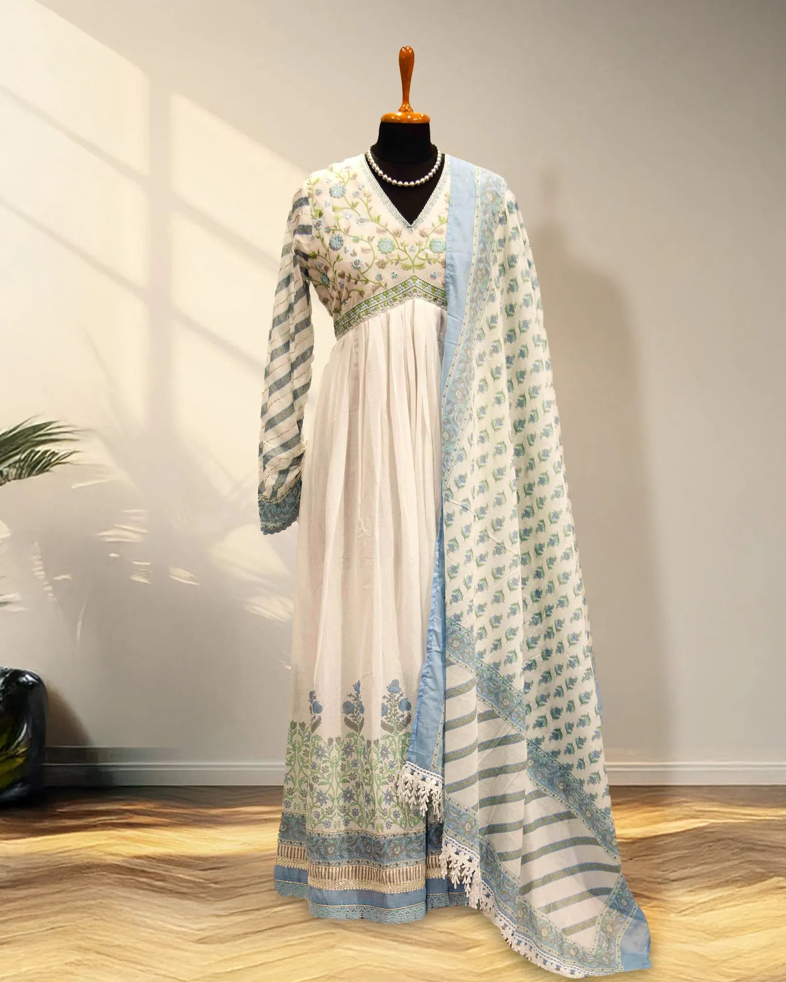 White Long one piece kurti
