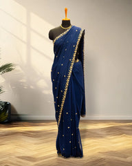 Blue Georgette saree