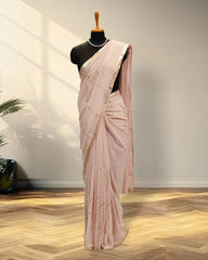 Pastel pink Georgette Saree