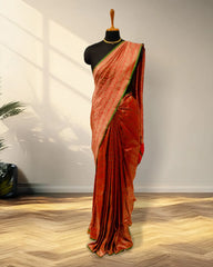 Red brocade Banarasi saree