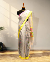 Silver white saree
