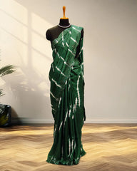 Green crape saree