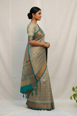 Green semi kanchi silk saree