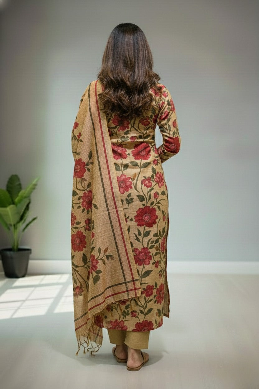 Tusser cotton Desert Dune kurti material