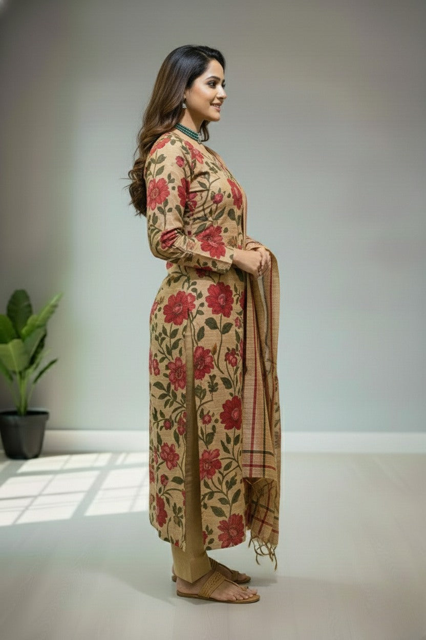Tusser cotton Desert Dune kurti material