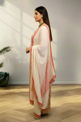 Round neck wit slit cotton kurti set