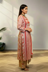 Round neck wit slit cotton kurti set