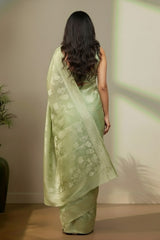 Basil green organza