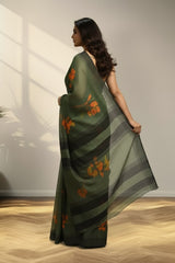 Green tusser Saree