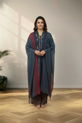 Blue chanderi cotton Kurti set