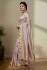 Light onion pink organza saree