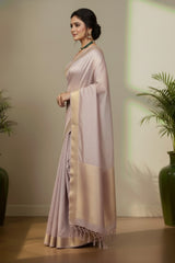 Light onion pink organza saree