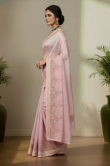 Onion organza saree
