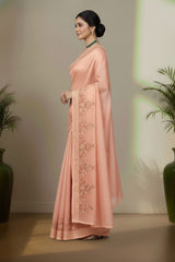 Organza cut work saree