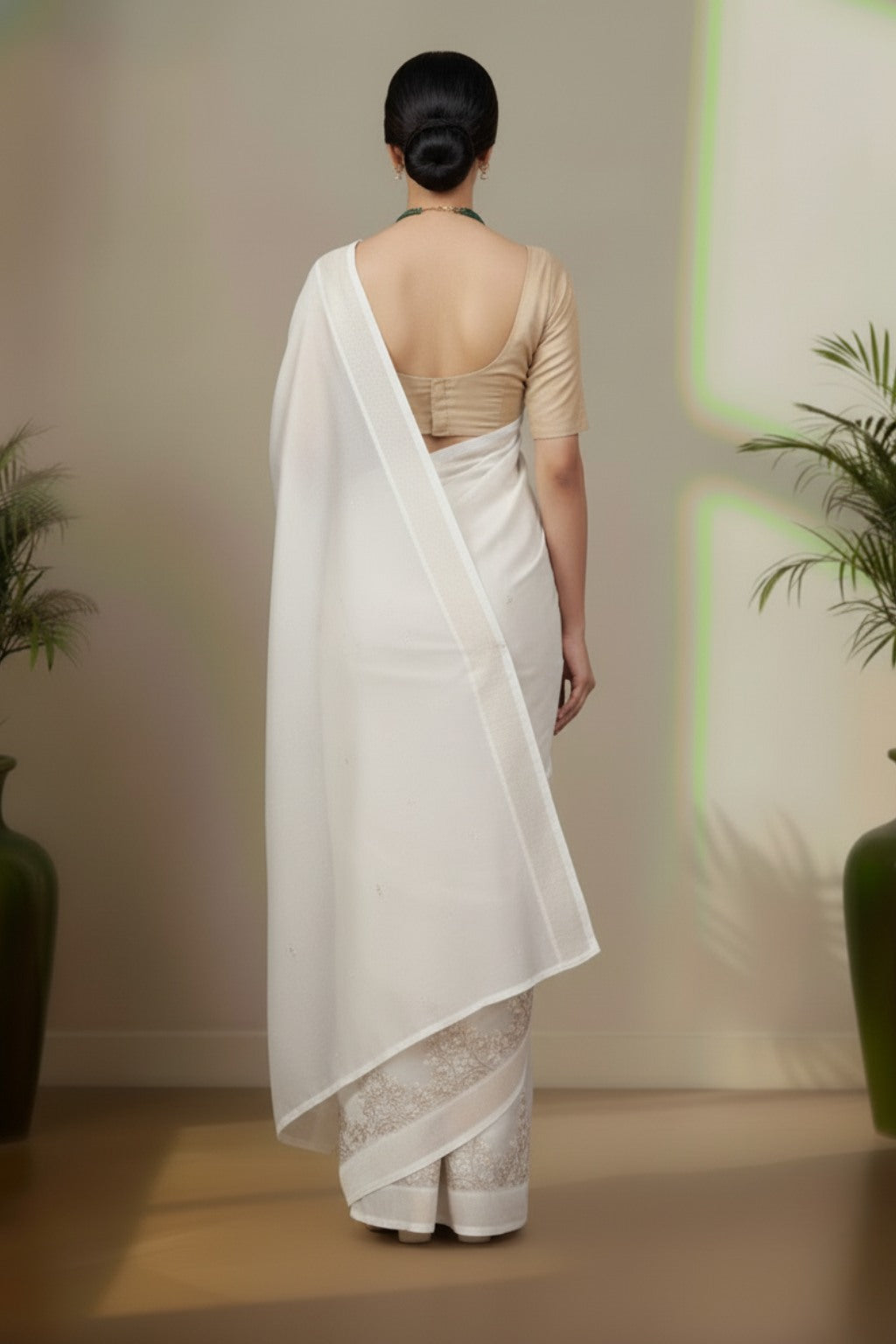 White organza saree