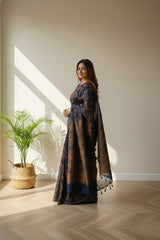 Tusser cotton , hand loom saree