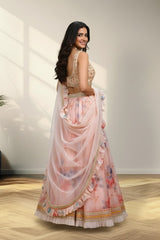 Peach Lehanga