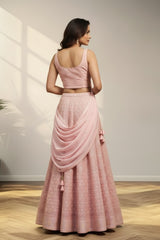 Georgette Pink Long Gown