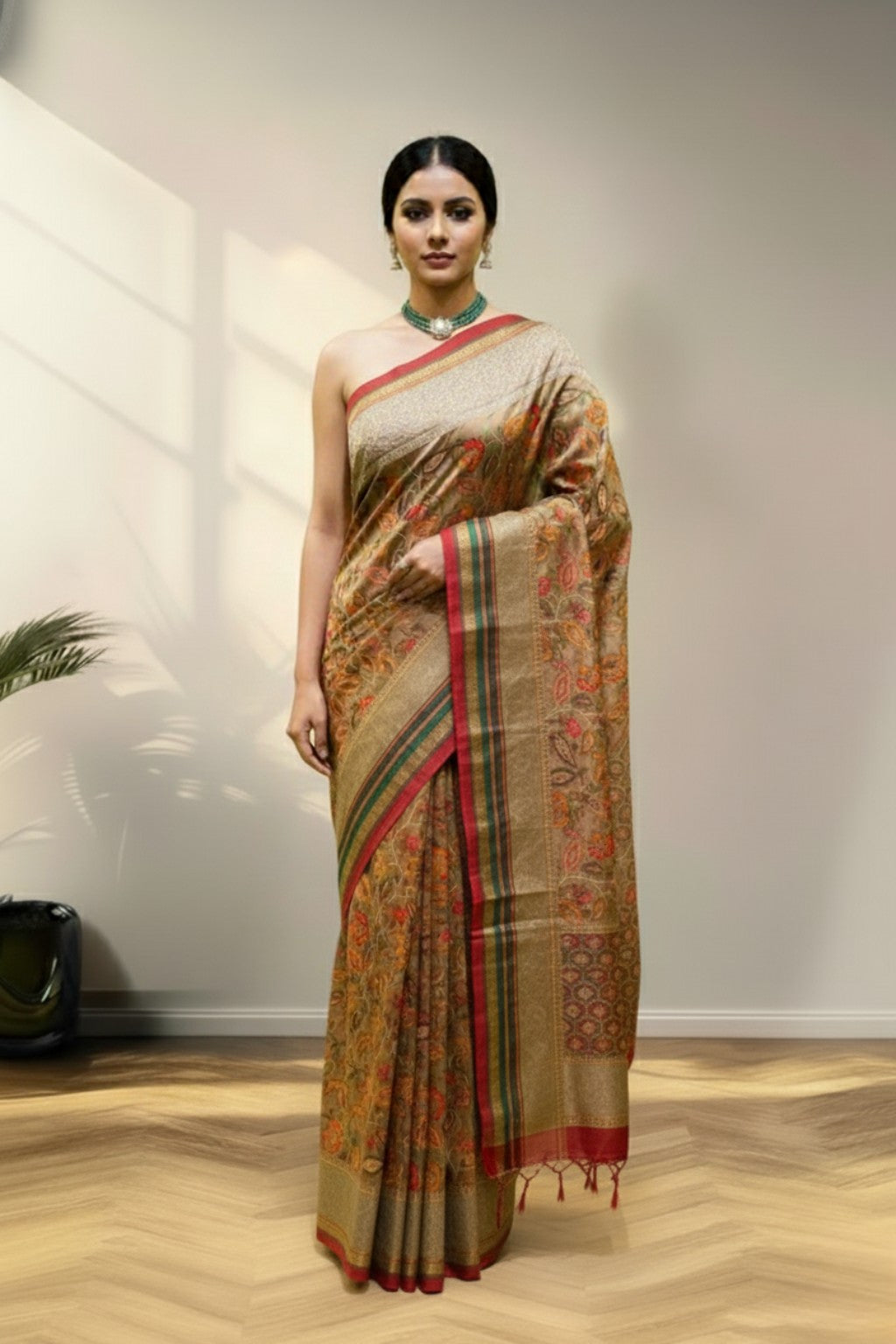 Digital kalamkari saree