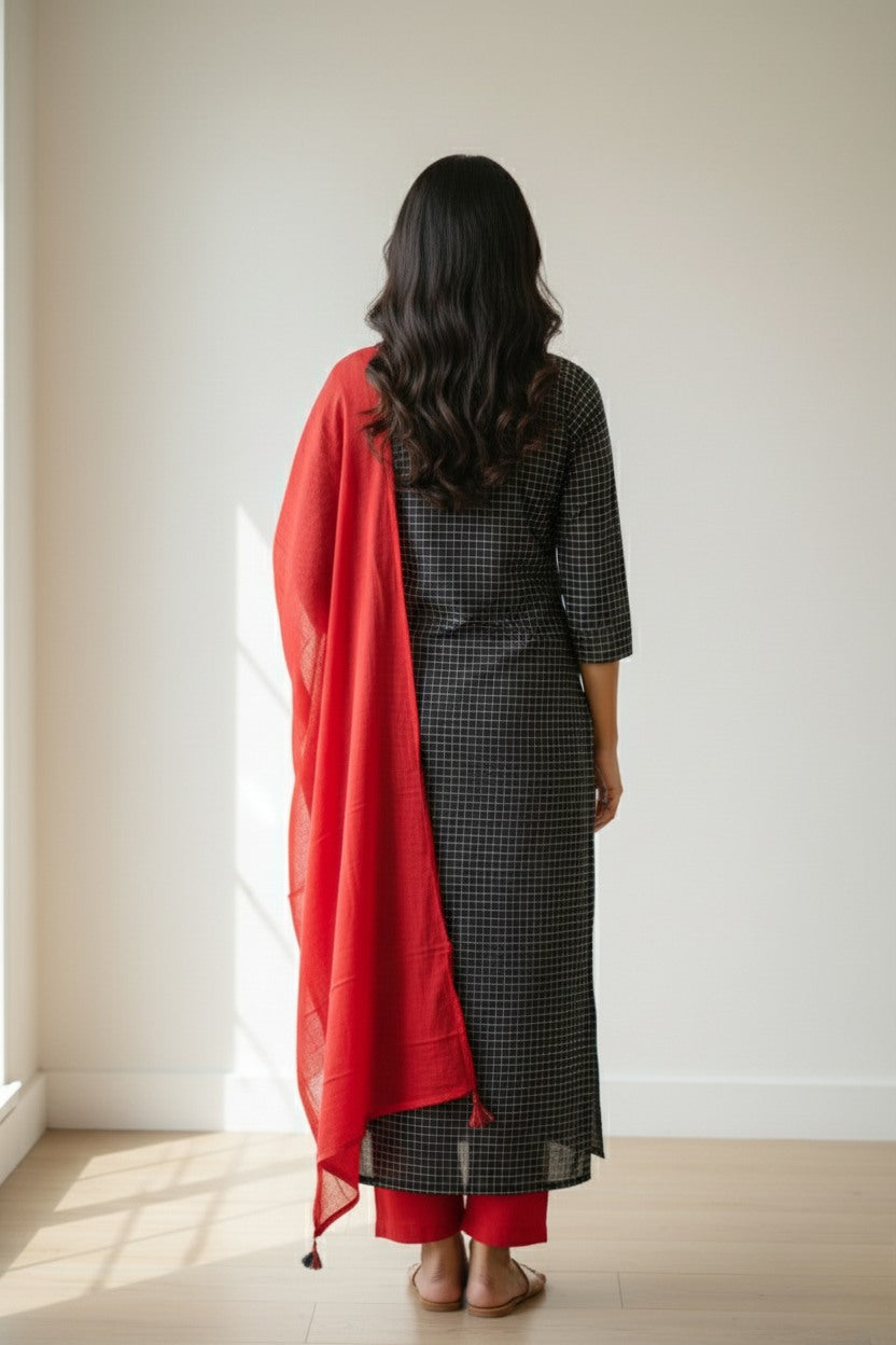 Cotton checks kurti material