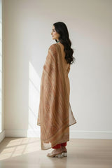 Cotton strips and geometric  shape motifs  kurti material