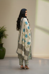 White cotton kurti dress material