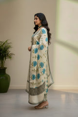 White cotton kurti dress material