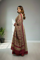 Cream cotton  with cow and floral print