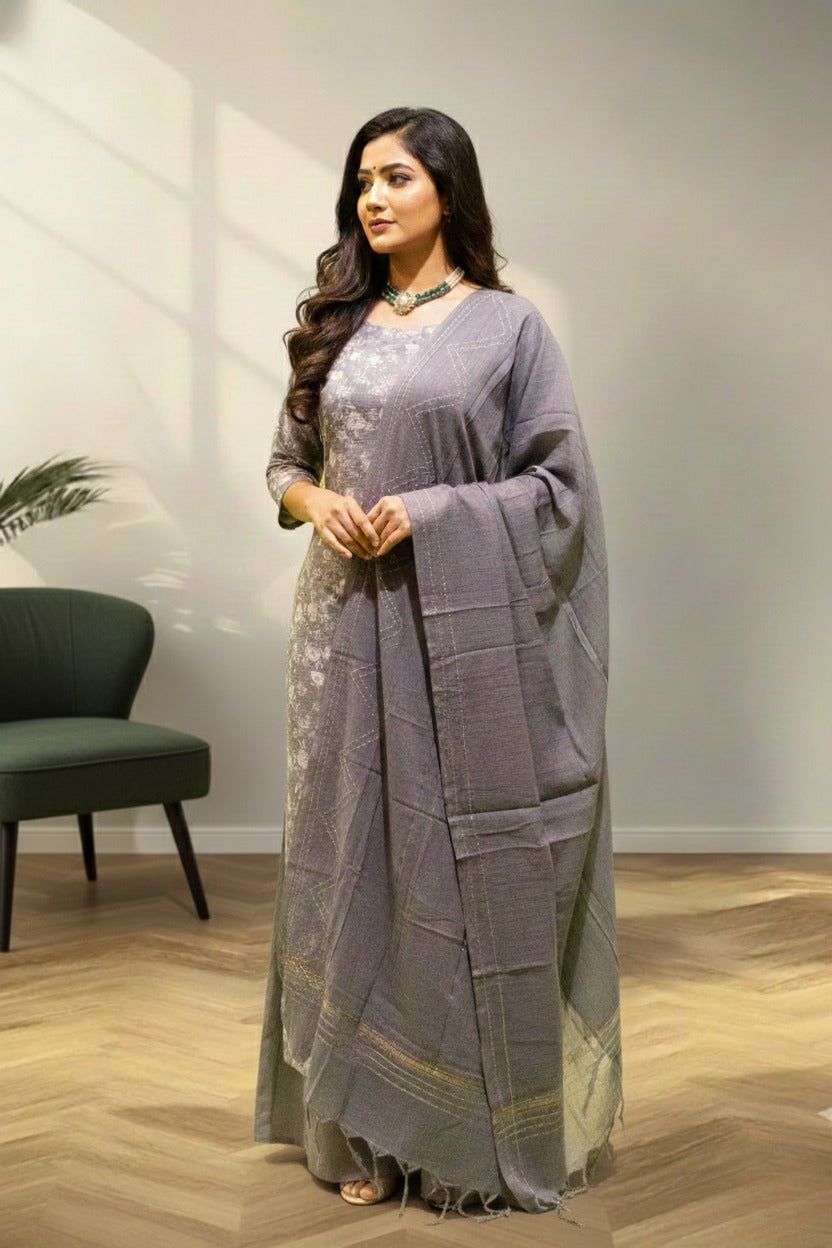 Ash kotta cotton kurti materiakl